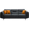 3-SITZER SOFA Venezia dunkelgrau mit schwarzen Beinen - Dunkelgrau/Schwarz, Textil (233/85/94cm) - Beautysofa