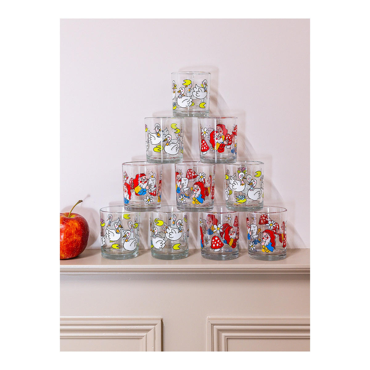 SAFTGLAS Efteling Heinzelmännchen in Bunt - 200 ml - Multicolor, Glas (0.2L) - Blond Amsterdam