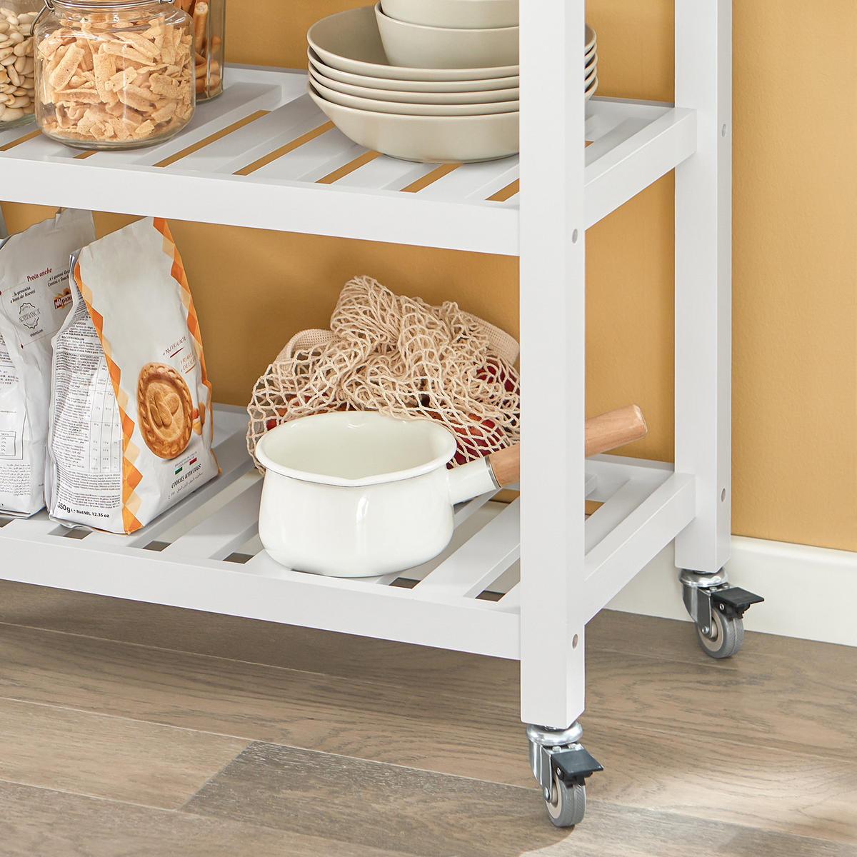 SERVIERWAGEN Weiß - Weiß, Holzwerkstoff (85/90/39cm) - SoBuy