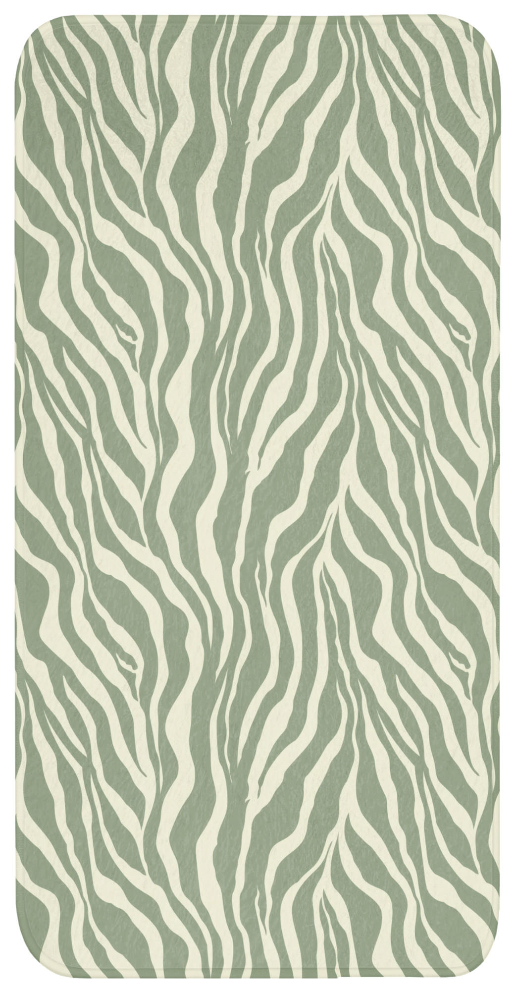 KOUPELNOVÁ PŘEDLOŽKA Zebra - Motiv - zelená 60x120 cm - šalvějově zelená, textil/plast (60/120cm) - OnlyWow