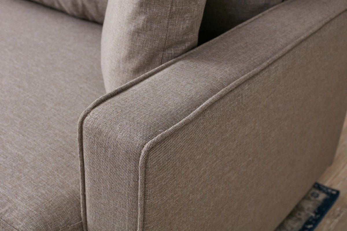 ECKSOFA mit Hocker, Schlaffläche - Beige/Walnussfarben, Holz/Kunststoff (155/210cm) - myHomelando