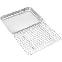 BACKBLECH mit Abkühlgitter 2-teiliges Set 26,4 x 20,4 cm - Silberfarben, Metall (20.4/2.5/26.4cm)
