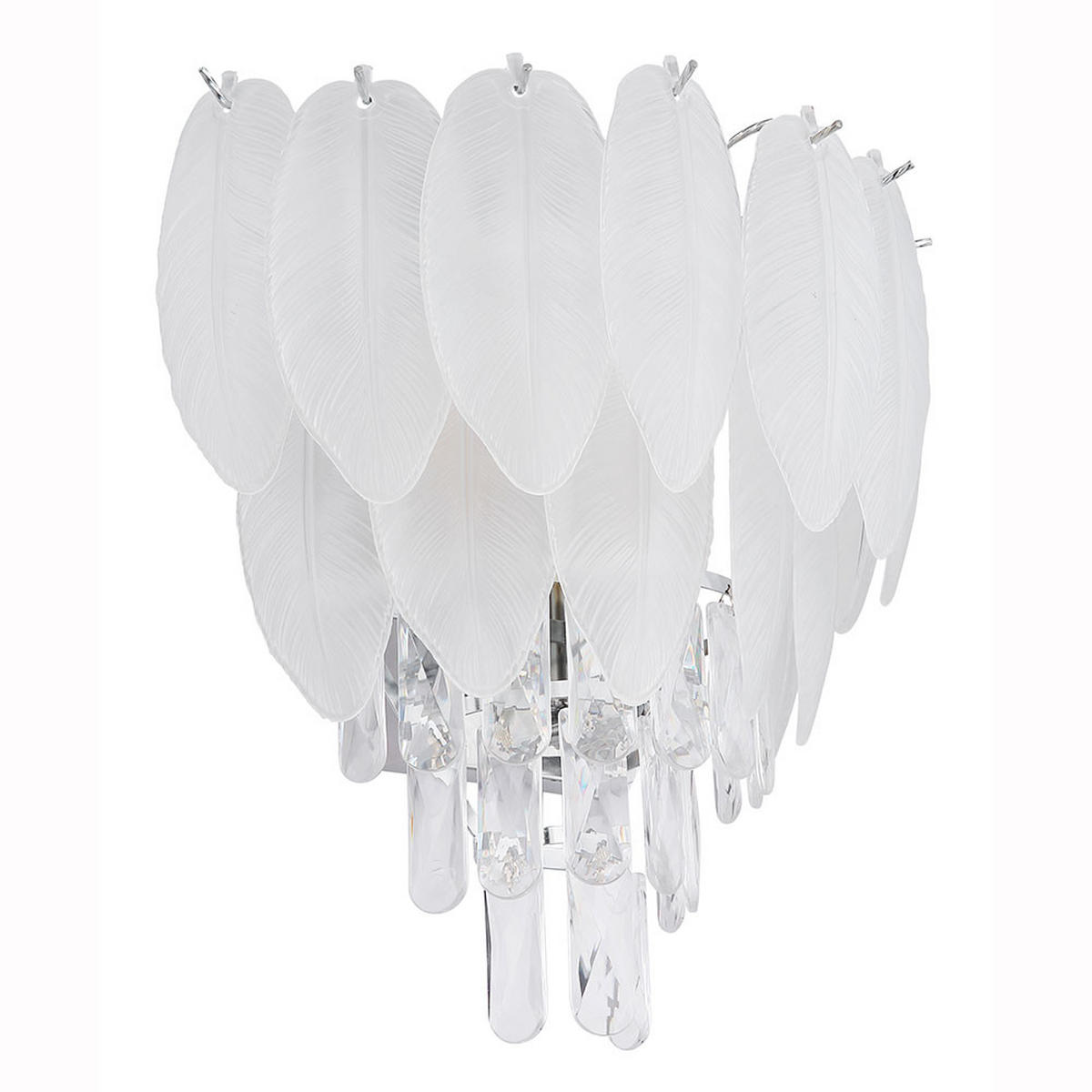 LED WANDLEUCHTE verchromt Weiß - Weiß, Metall (35.5/40/20.5cm) - Globo Lighting