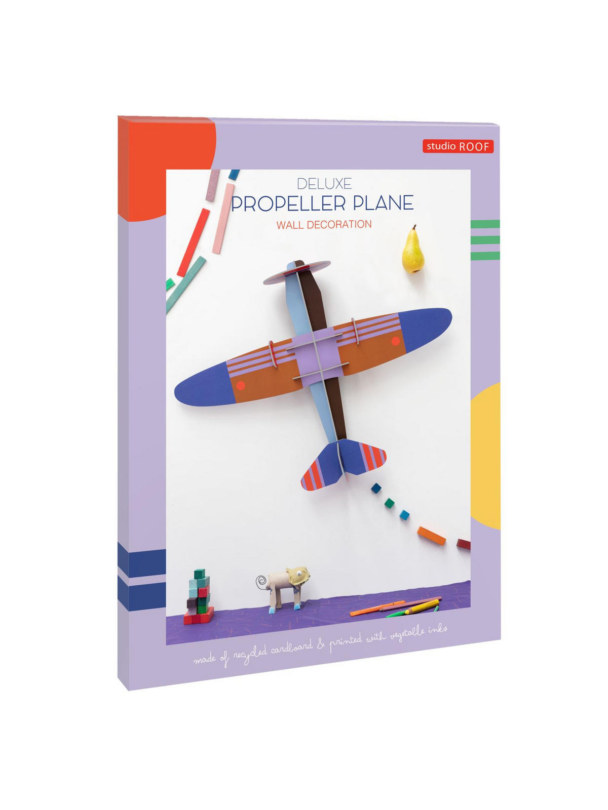 WANDDEKO Vintage-Papierflugzeug 15/58 cm - Multicolor, Wellpappe (15/58/74cm) - KUNSTLOFT