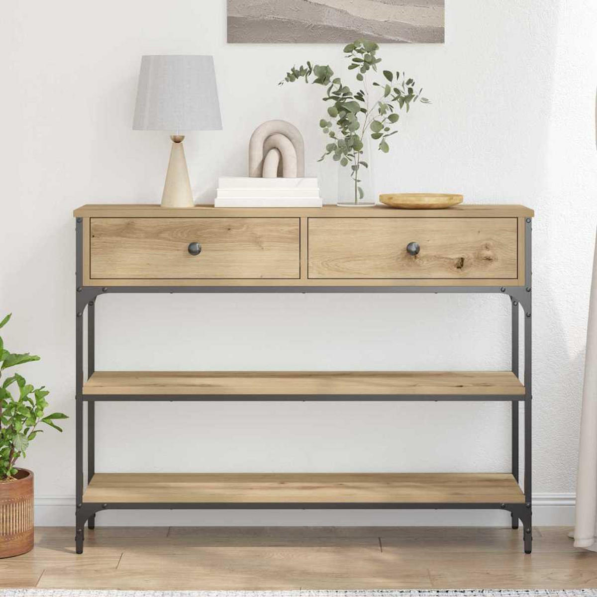 KONSOLENTISCH Artisan-Eiche 100/25/75 Cm Holzwerkstoff - Braun, Holzwerkstoff (100/25/75cm) - vidaXL