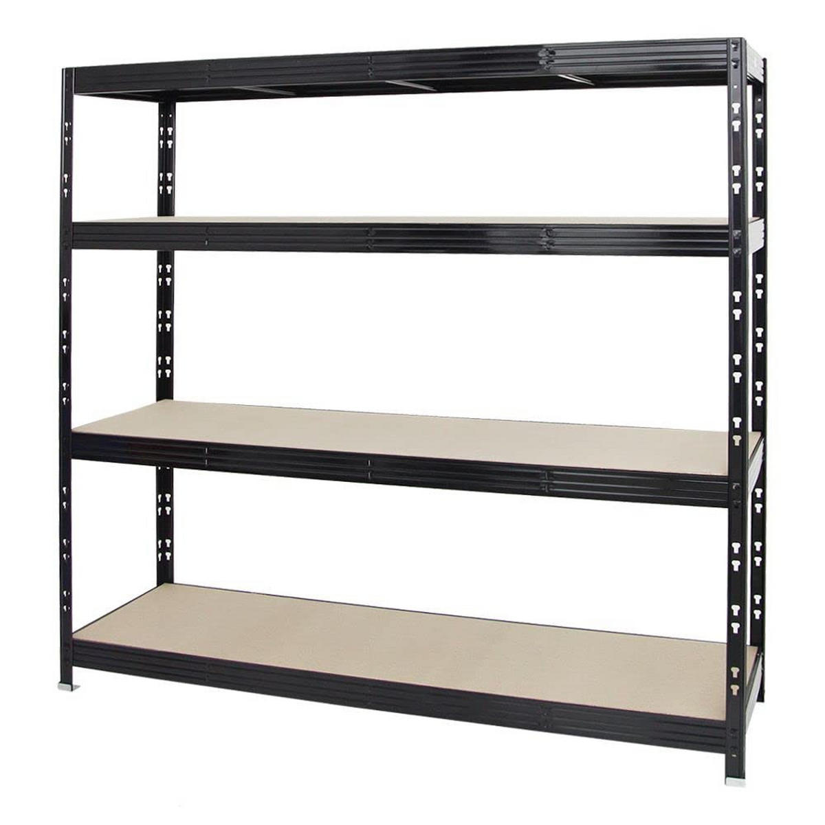 SCHWERLASTREGAL Rhino 180x200x60 cm 4 Spanplatten-Ebenen 8mm Fachlast 500 kg Schwarz - Schwarz, Metall (200/180/60cm) - PROREGAL