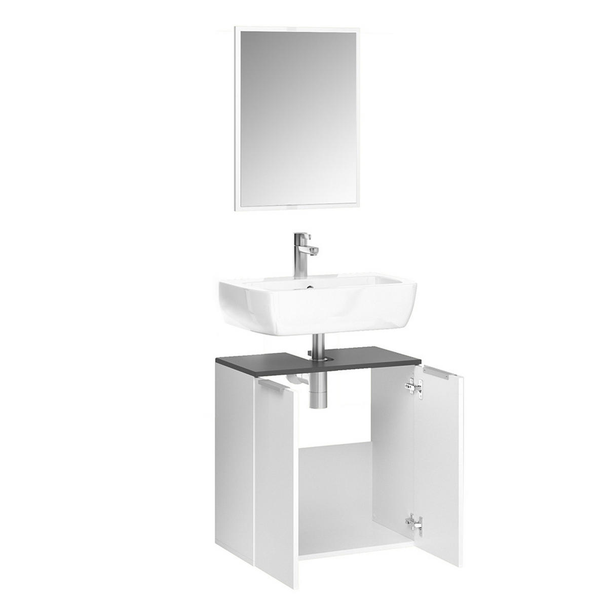 BADMÖBEL-SET Otis Weiß 2 Teile - Weiß, Holzwerkstoff (58/60/33cm) - Vicco