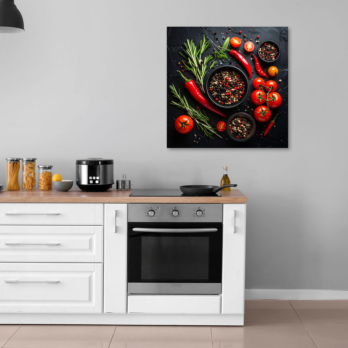 LEINWANDBILD Essen & Trinken 50x50cm - Rot, Textil (50/50cm) - Feeby