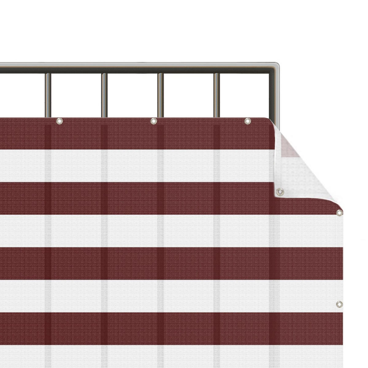 BALKON SICHTSCHUTZ Querstreifen in Dunkel Rot 250/75 cm - Rot, Kunststoff (250/75cm) - Bilderwelten