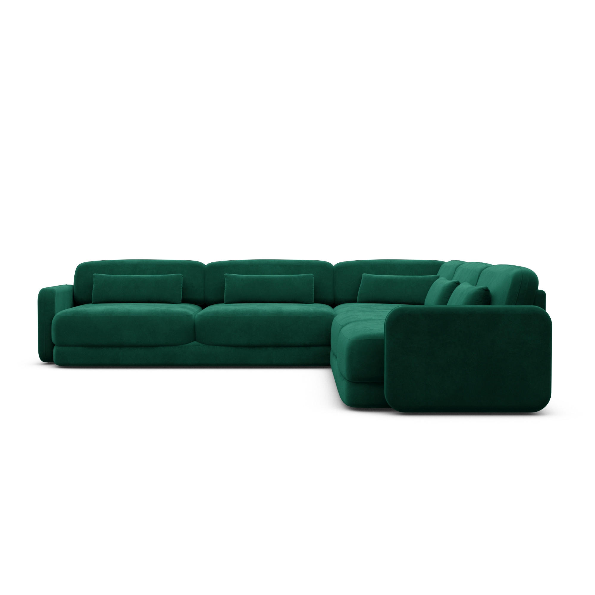 ECKSOFA Valencia L Form Samtstoff Grün - Grün, Textil (229/229cm) - Sofa Dreams
