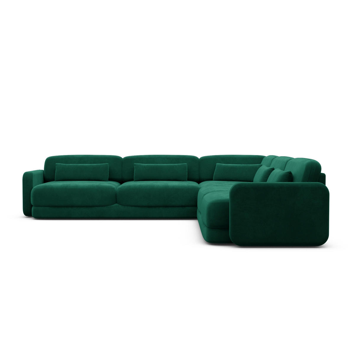 ECKSOFA Valencia L Form Samtstoff Grün - Grün, Textil (229/229cm) - Sofa Dreams