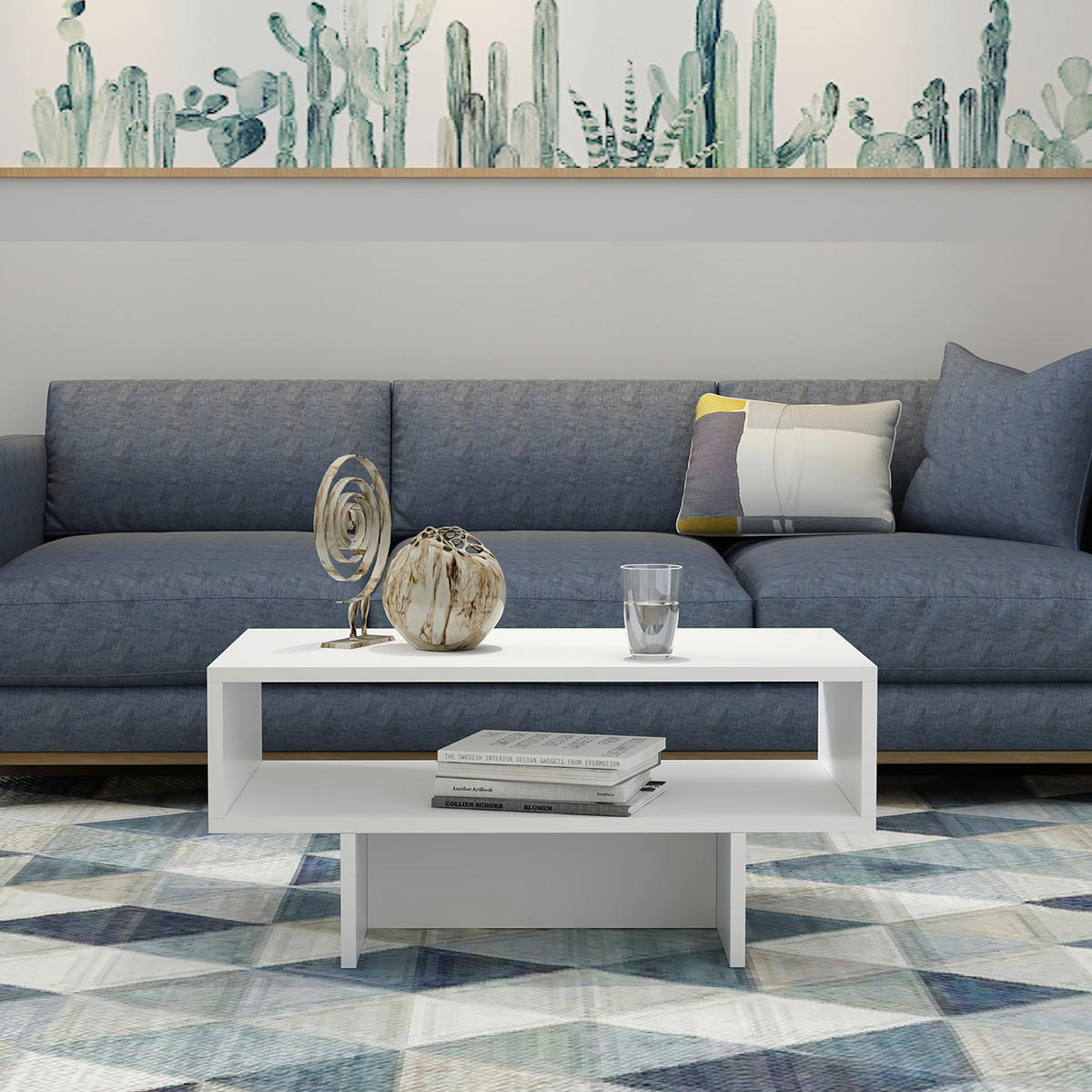 COUCHTISCH Mjölby 80/45/37 - Weiß, Holzwerkstoff (45/80/37cm) - [en.casa]