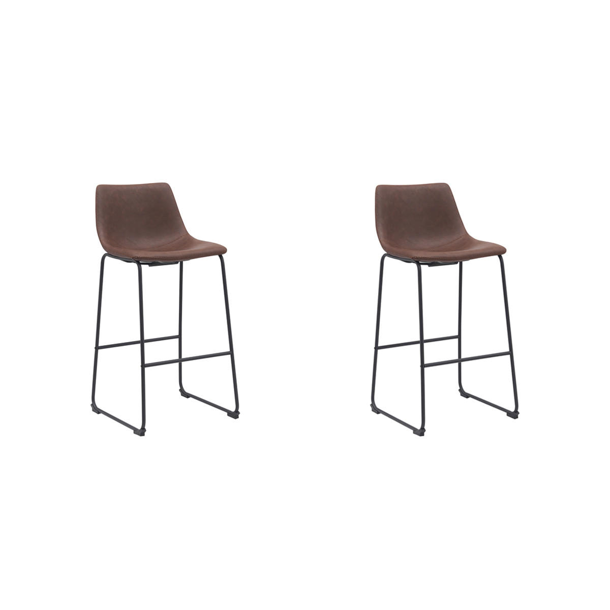 BARHOCKER Risto Braun 56/47/102 cm 2er-Set - Braun, Textil (47/102/56cm) - LABEL51