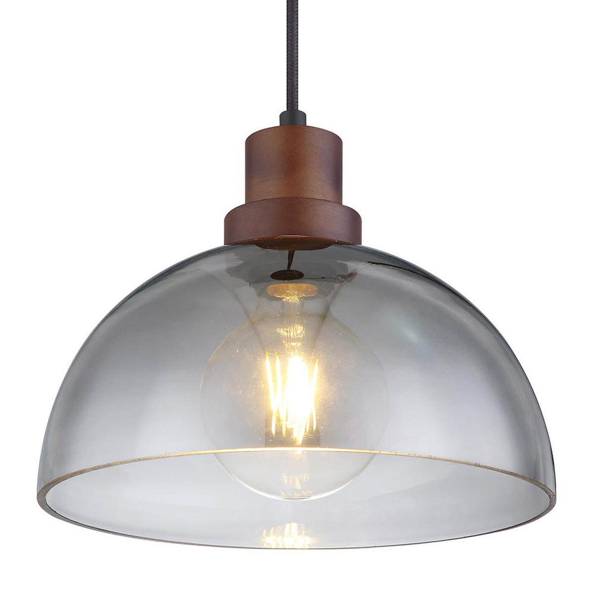 HÄNGELEUCHTE Holz Grau Rauchoptik Matt - Grau, Holz (25/25/150cm)