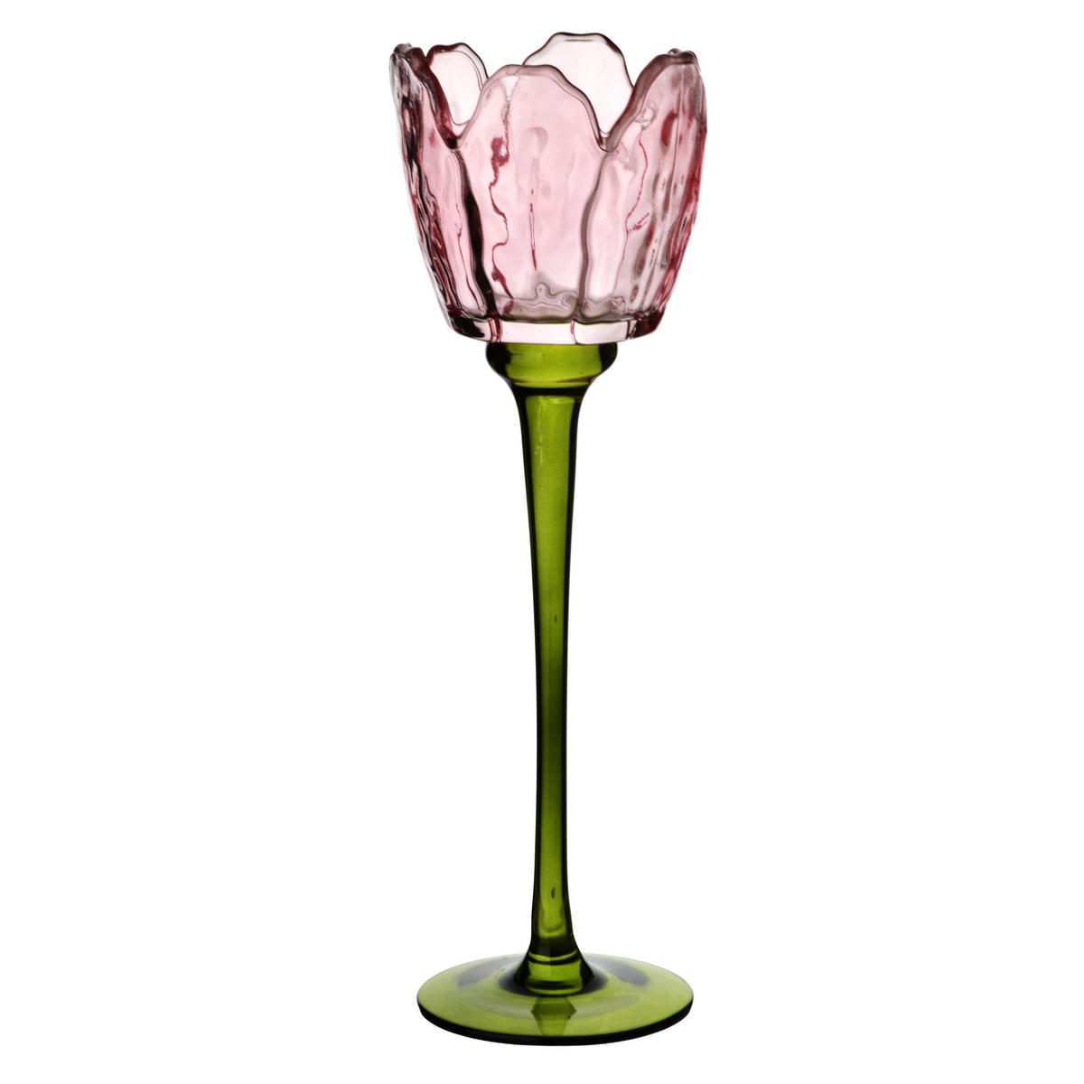 KERZENHALTER Julietta rosa 8.5/8.5/28 cm Glas - Rosa, Glas (8.5/28/8.5cm) - Mondex