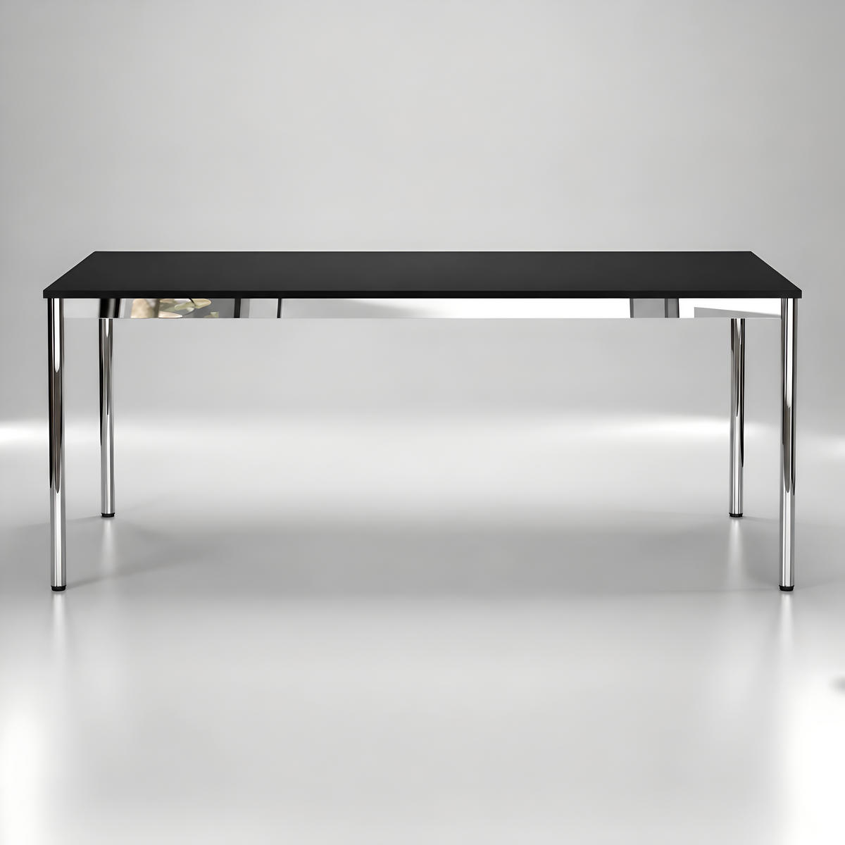 SCHREIBTISCH VST1 200 x 100 cm Schwarz – höhenverstellbar - Chromfarben/Schwarz, Holzwerkstoff (200/100/75.5cm) - Versee