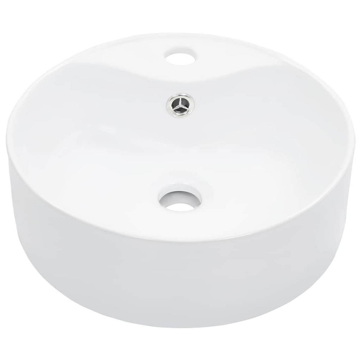 WASCHBECKEN Mit Überlauf 36/13 Cm Keramik Weiss - Weiß, Keramik (36/13/36cm) - vidaXL