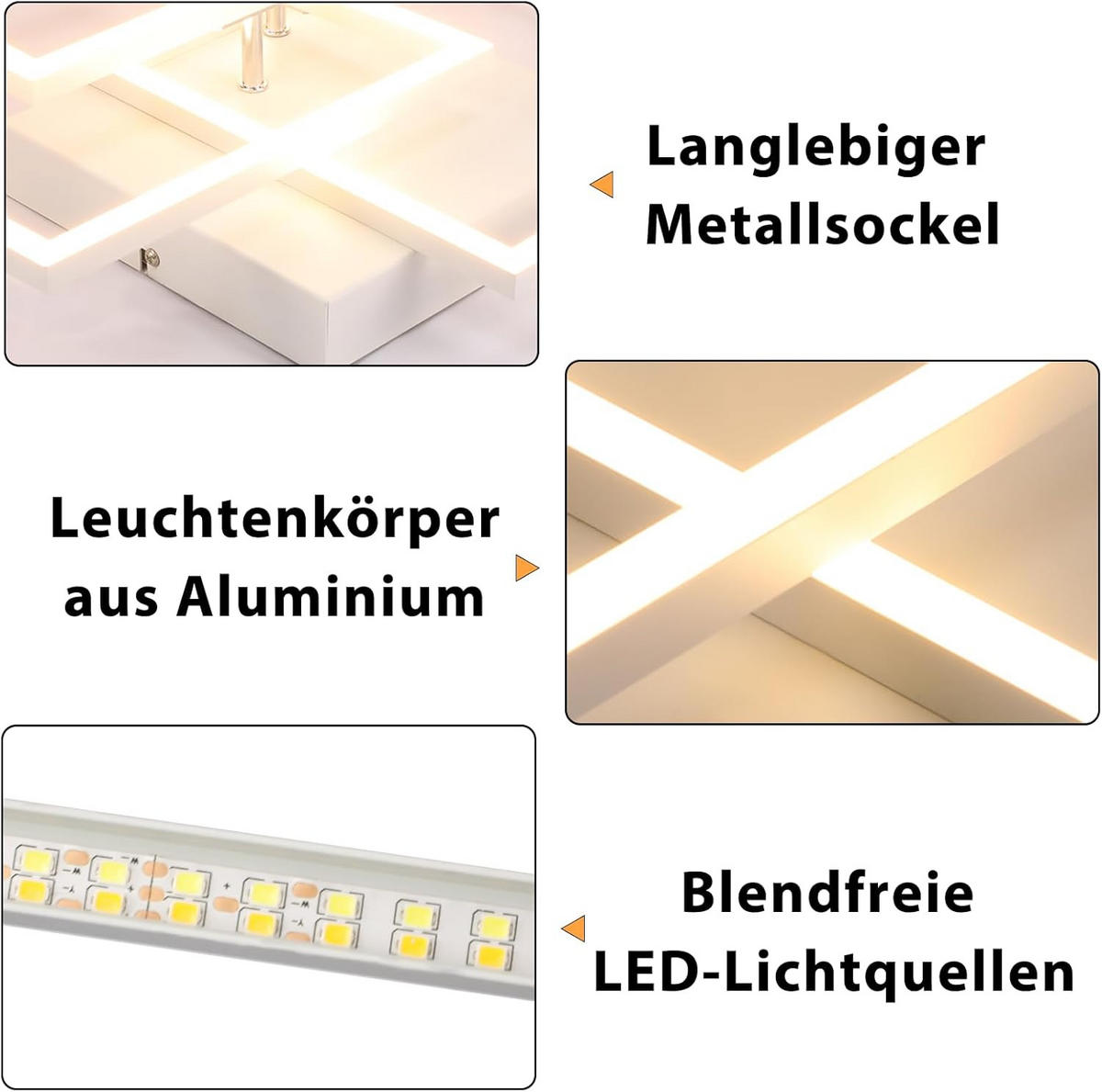 LED-DECKENLEUCHTE Schildfluch 40.0/9.0/40.0 cm - Schwarz, Metall (40/40/9cm) - ZMH