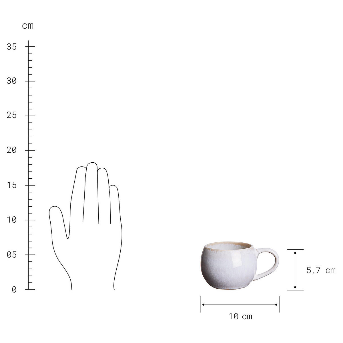 ESPRESSOTASSEN 6er-Set Cottage 180 ml - Weiß, Keramik (0.18L) - Butlers