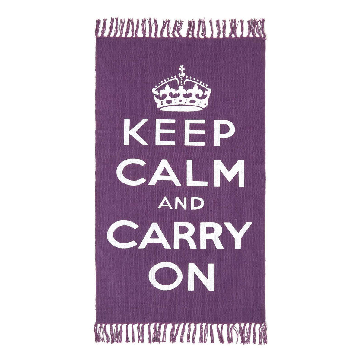 BAUMWOLLTEPPICH Keep Calm and Carry On 60/100 cm - Lila, Textil (60/100cm) - Homescapes