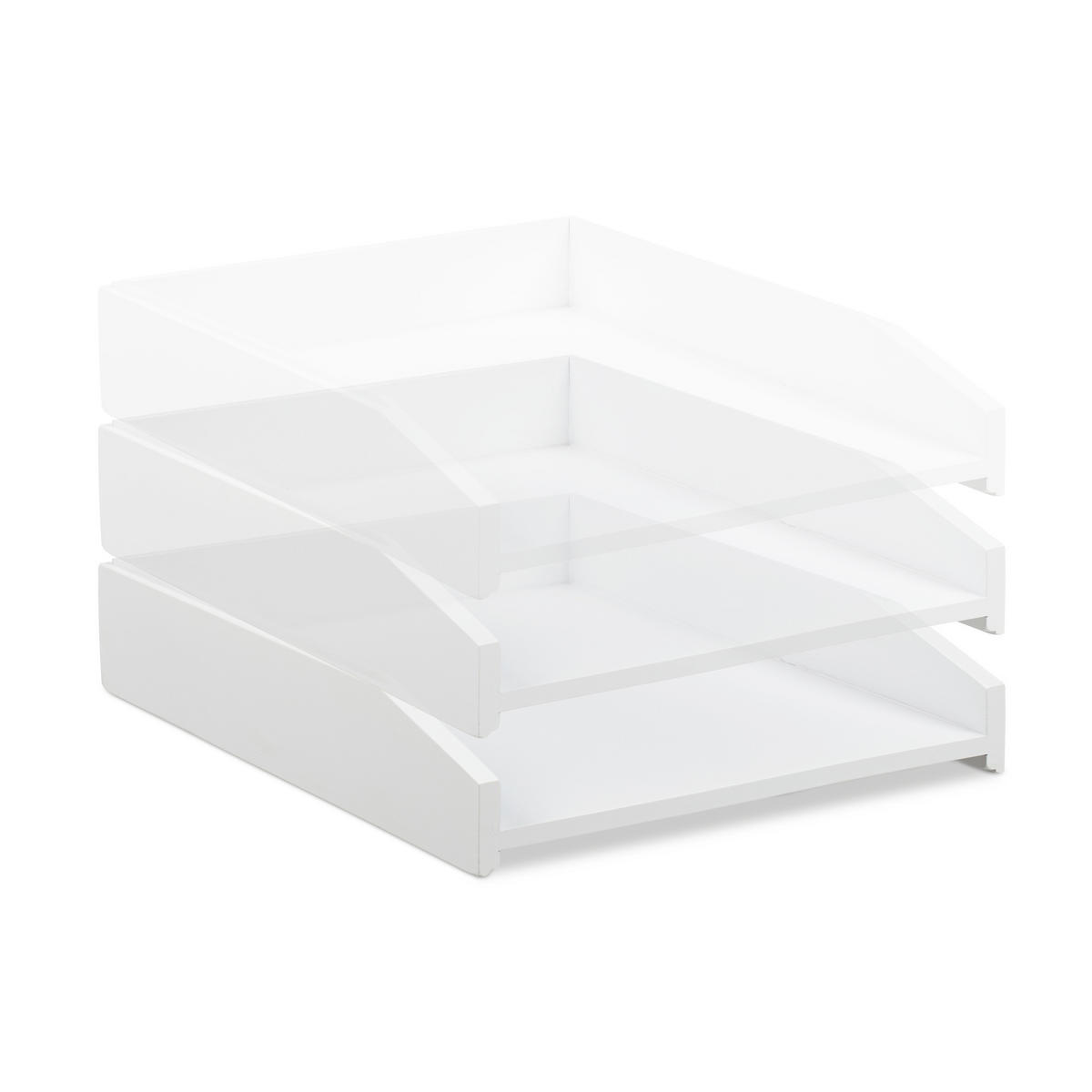 ZÁSOBNÍK na listy - biela, drevo (25/6/33cm) - Relaxdays