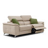 SOFA PLAUEN 3-Sitzer mit 2 Relaxfunktionen, beige - Beige/Silberfarben, Holzwerkstoff/Textil (214/83/105cm) - Courtois Laville