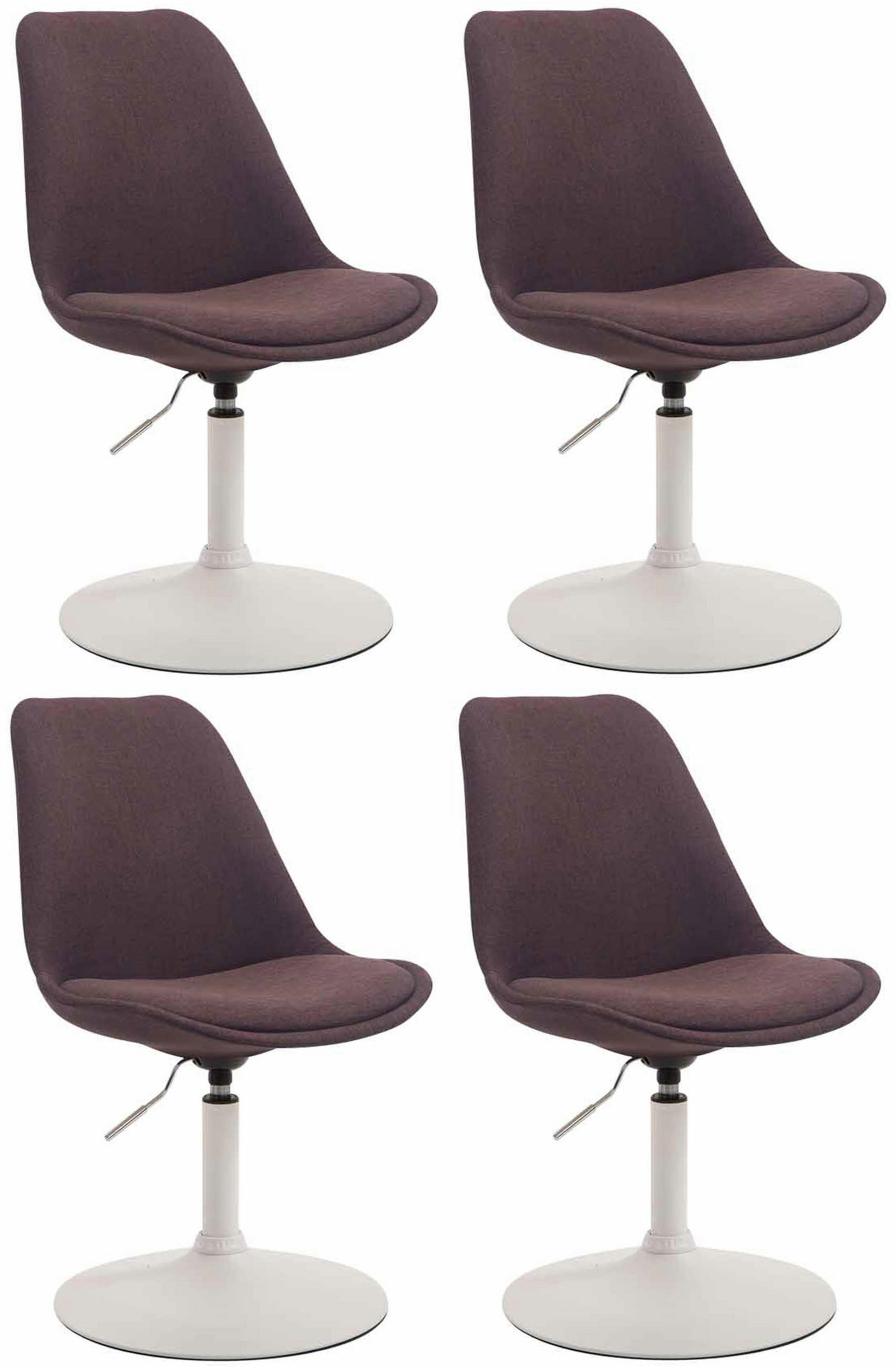 STUHL 4er Set Stoff braun - Weiß/Braun, Textil/Metall (48/76/57cm) - CLP