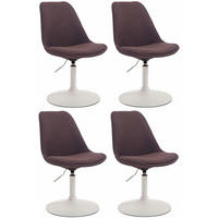 STUHL 4er Set Stoff braun - Weiß/Braun, Textil/Metall (48/76/57cm) - CLP