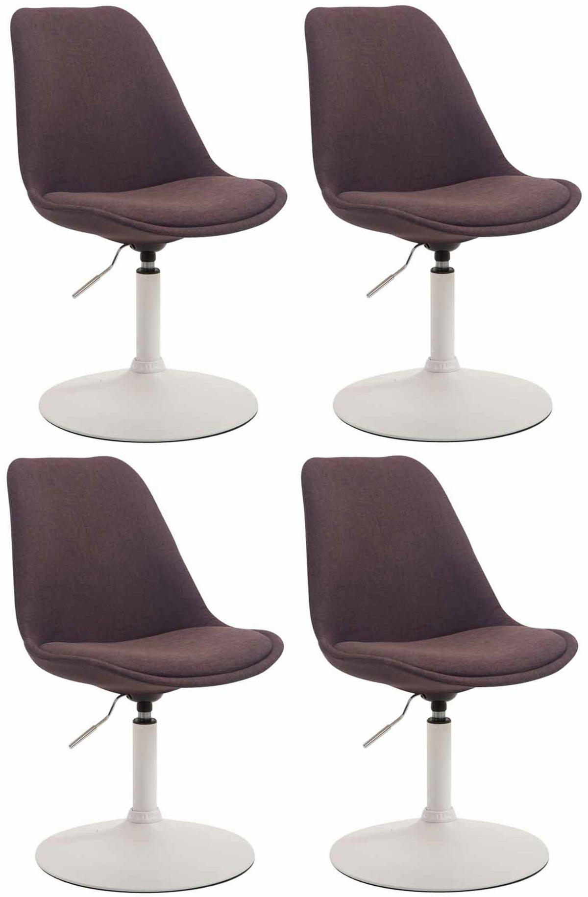 STUHL 4er Set Stoff braun - Weiß/Braun, Textil/Metall (48/76/57cm) - CLP