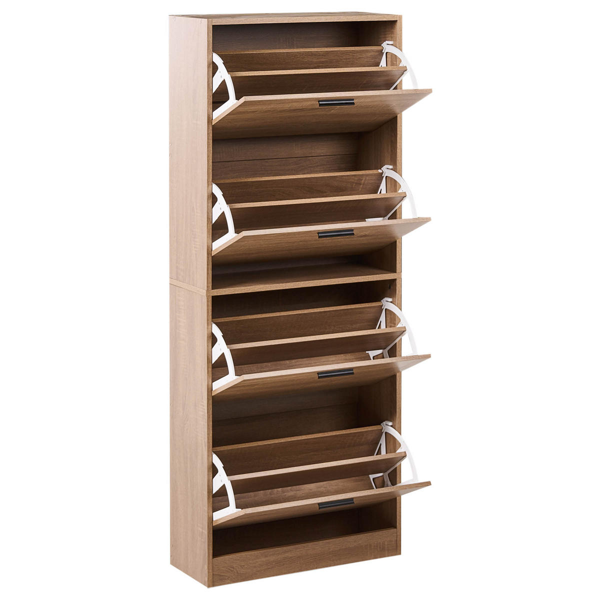 DULAP DE PANTOFI maro deschis Bowral - maro/negru, compozit lemnos (60/150/24cm) - Beliani