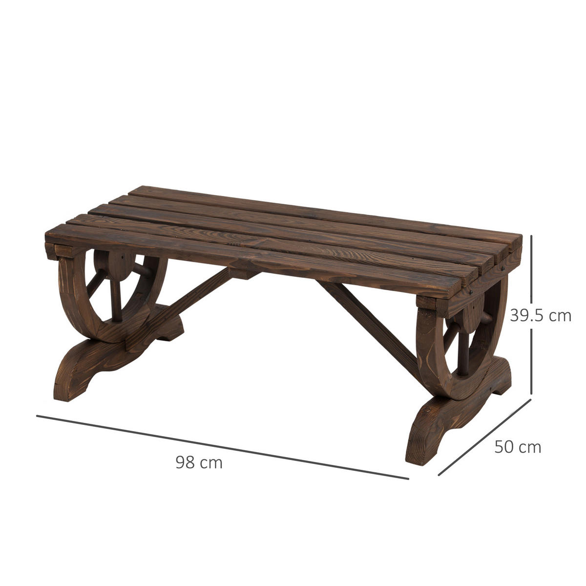 GARTENBANK 98x50x39 cm Holz - Braun, Holz (98/39.5/50cm) - Fortuna Lai