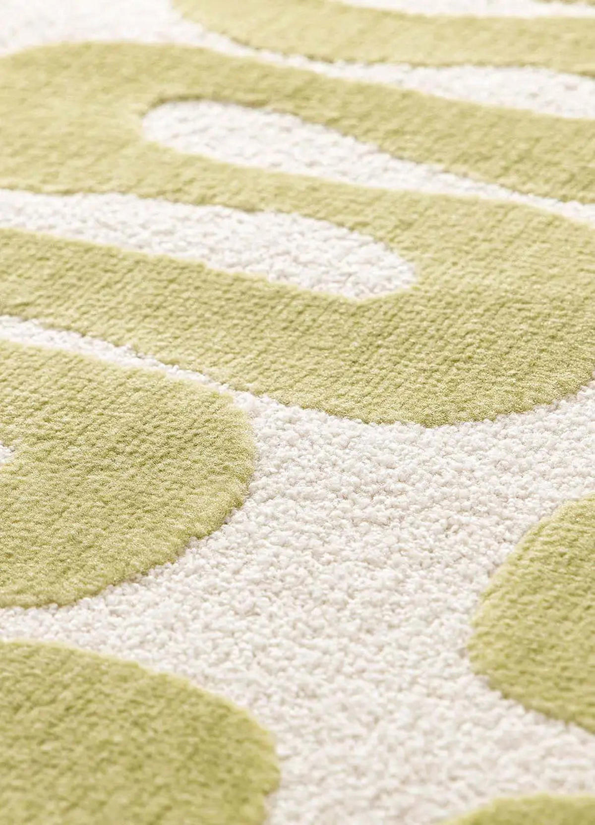 KURZFLORTEPPICH Grün Flashy 160/230 cm - Weiß/Grün, Naturmaterialien/Textil (160/230cm) - Atticgo