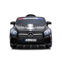 ELEKTROAUTO Polizei Mercedes schwarz SL500 LED Bluetooth Fernbedienung - Schwarz, Kunststoff (122/69/52cm) - Chipolino