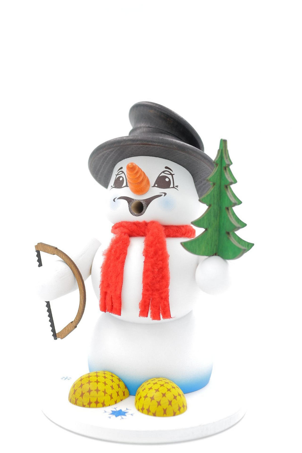 RAUCHFIGUR Schneemann Weiß Baummauser 19 cm - Multicolor, Holz (15/19/0.1cm)