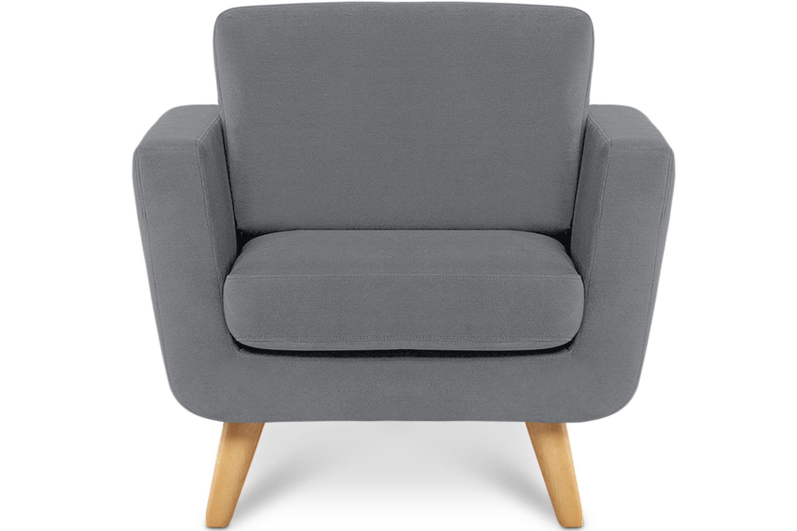 SESSEL TAGIO Massivholz-Beine, grau - Braun/Grau, Buchenholz/Textil (86/80/88cm) - KONSIMO®