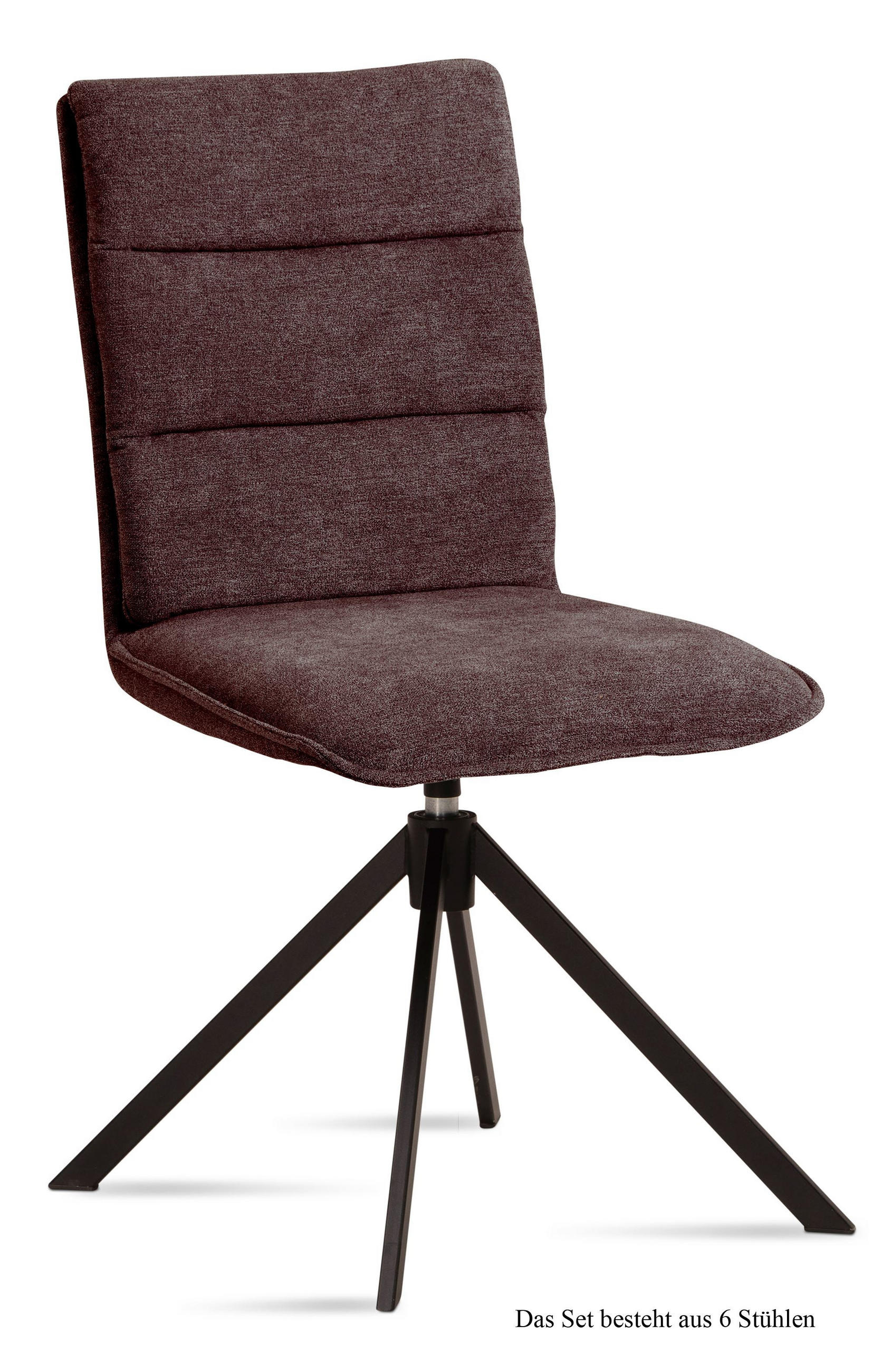 ESSZIMMERSTUHL drehbar (6er-Set) Dekava 47x92x60 Schwarz/Braun - Schwarz/Braun, Kunststoff (60/92/47cm) - 58aufmkessel