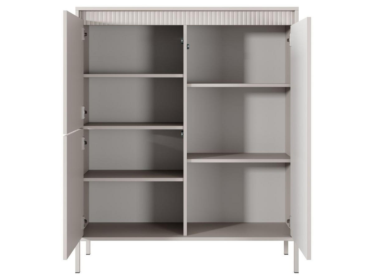 KOMMODE Beige 104/124/40 cm Sorano - Beige, Naturmaterialen/Metall (104/124/40cm) - Graingold
