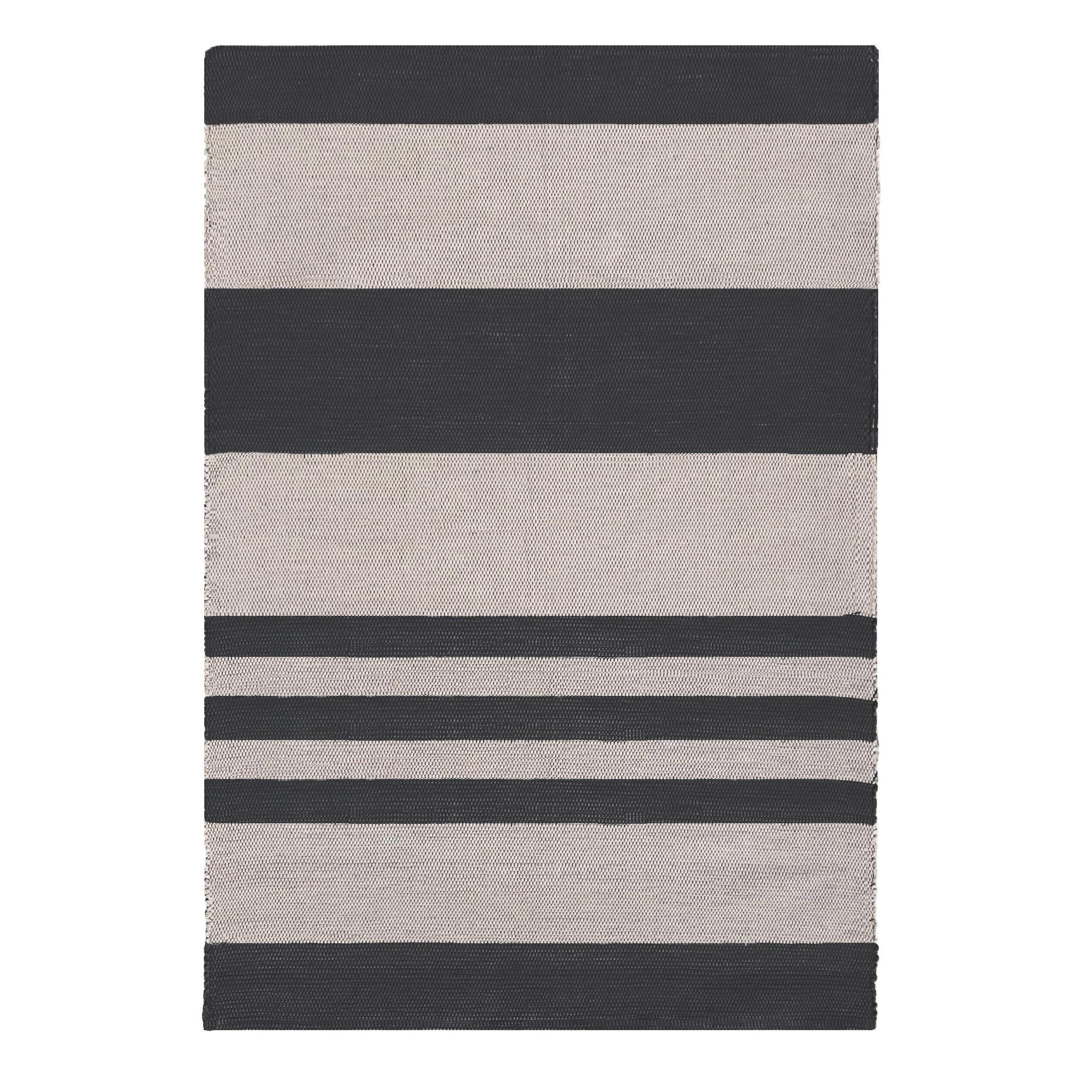 TEPPICH aus recycelter Baumwolle handgewebt schwarz - Schwarz, Naturmaterialien (140/200cm) - AFK Living