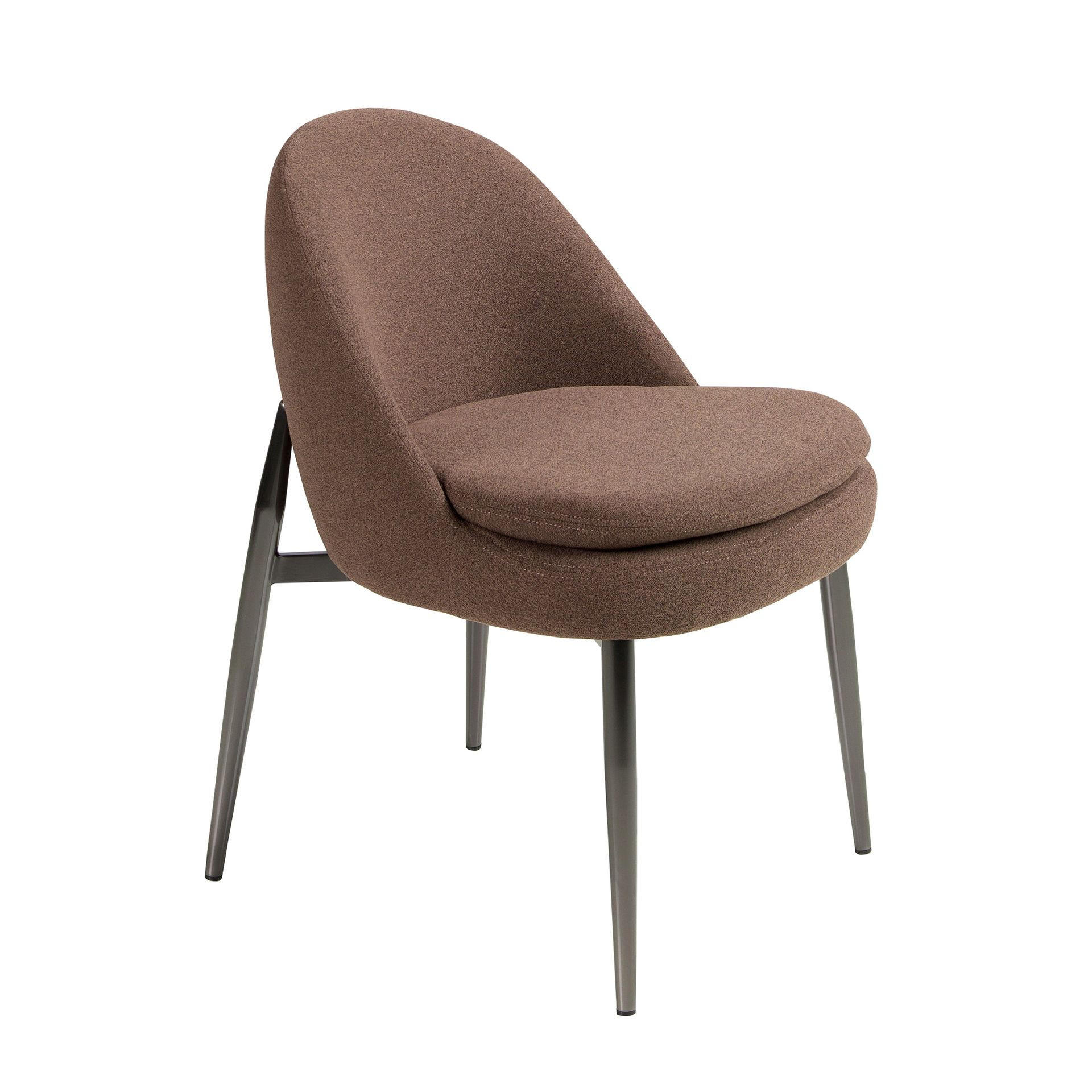 STUHL Stuhl aus dunkelbraunem Stoff 51/62/77 cm - Chromfarben/Dunkelbraun, Textil/Metall (51/77/62cm) - ANGEL CERDA