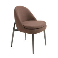 STUHL Stuhl aus dunkelbraunem Stoff 51/62/77 cm - Chromfarben/Dunkelbraun, Textil/Metall (51/77/62cm) - ANGEL CERDA