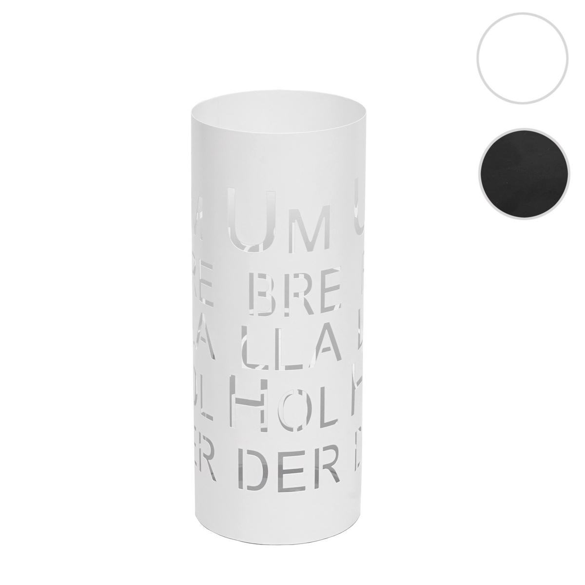 SCHIRMSTÄNDER SCHRIFT WEIß Weiß - Weiß, Metall (22/55/22cm) - MCW