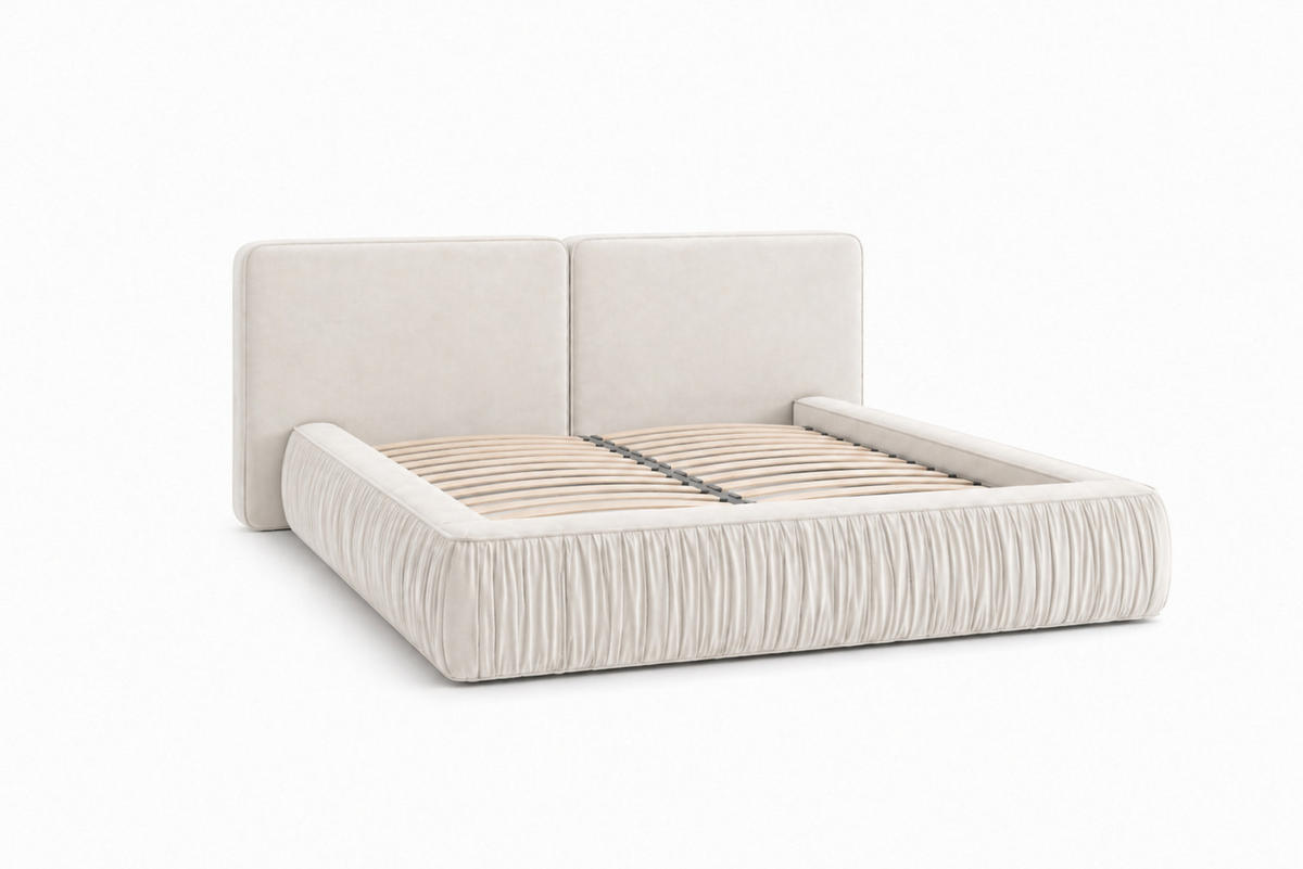 POLSTERBETT 08 180 x 200 cm – Riviera – Bett mit Gasdruckfedern und Stauraum - Creme, Holz (180/200cm) - ROYAL24_MARKT