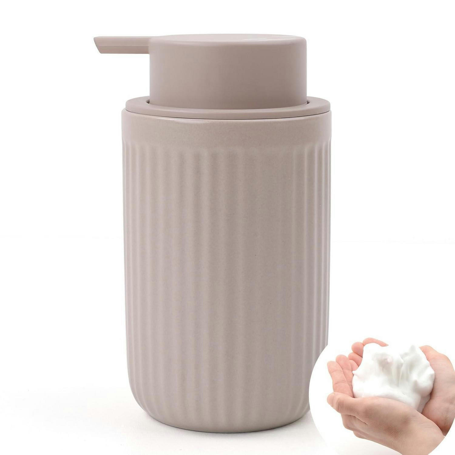 SEIFENSPENDER Keramik 350ml Streifen Khaki - Olivgrün, Keramik (8/14/8cm)