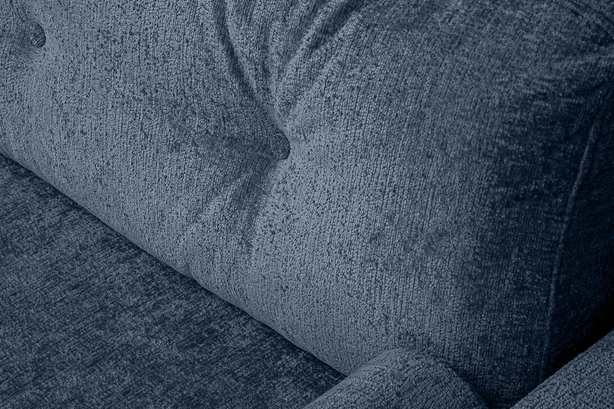3-SITZER-SCHLAFSOFA ERISO mit weiche Sitzfläche und hohe Rückenlehne, Chenille-Stoff, blau - Blau/Braun, Textil (220/80/100cm) - KONSIMO®