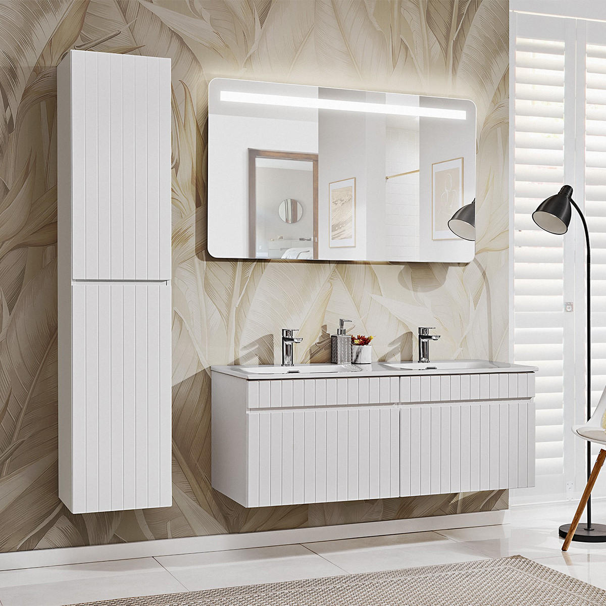 KOUPELNOVÝ NÁBYTEK 120cm Zelie 2er-Set Bílá - bílá, kompozitní dřevo (120/46/45cm) - Petits-meubles