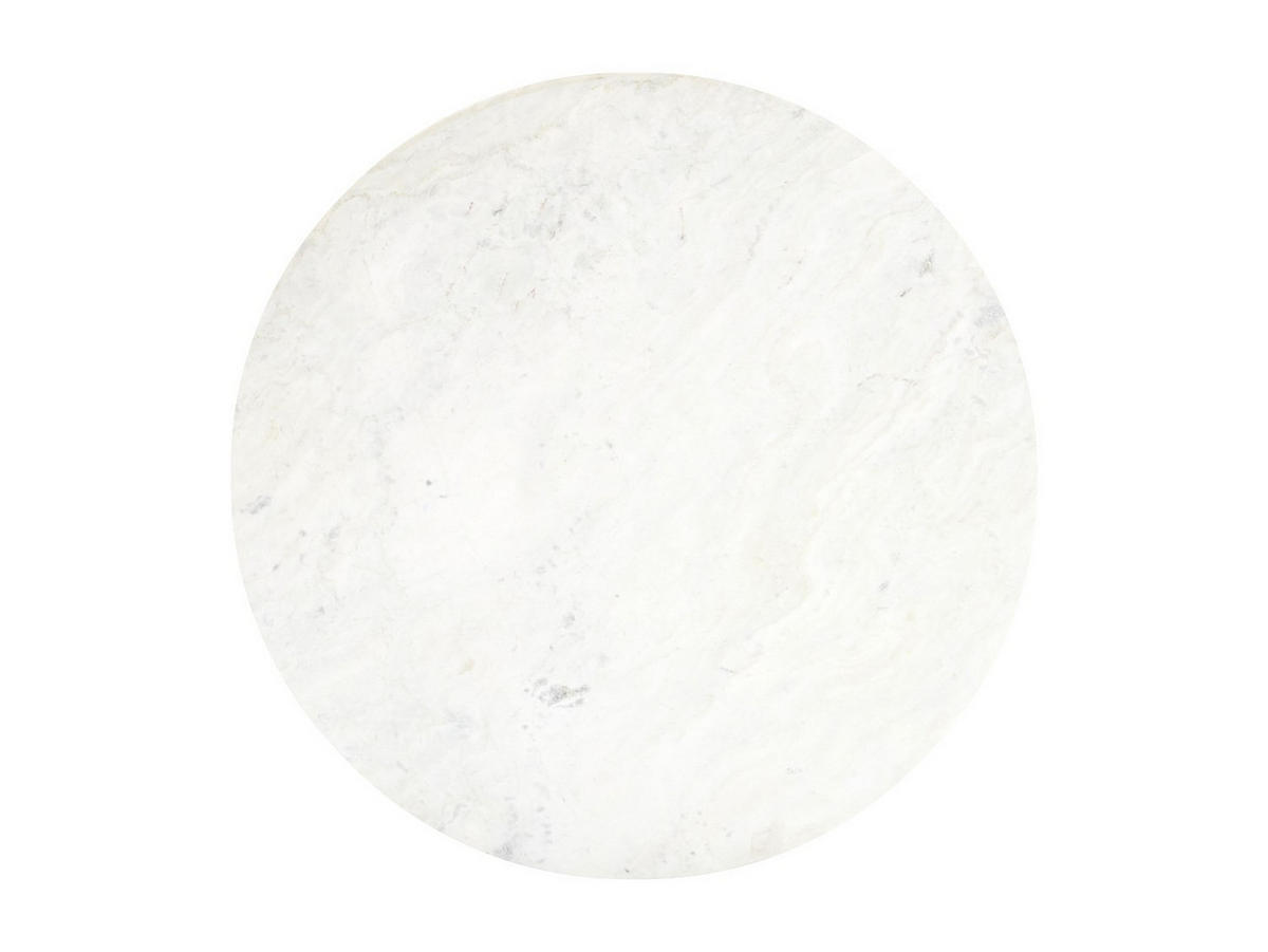 COUCHTISCH - 90 cm x 90 cm - Marmor - Weiß ASKAM - Weiß, Stein (90/90/39.5cm) - Vente-Unique