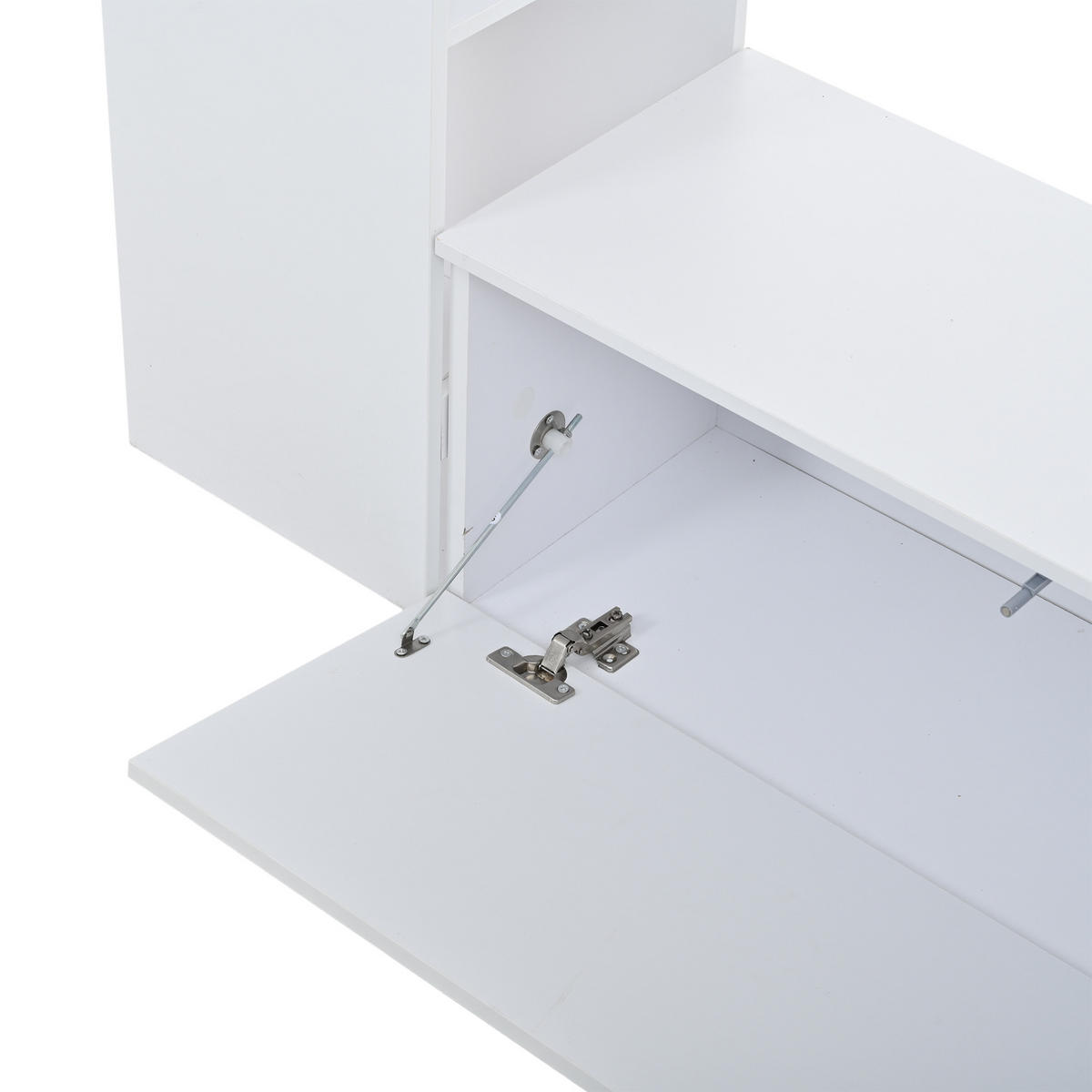 WOHNWAND 4-teilig TV Schrank Vitrine Stauraum Weiß - Weiß, Holzwerkstoff (245/170/30cm) - FLIEKS