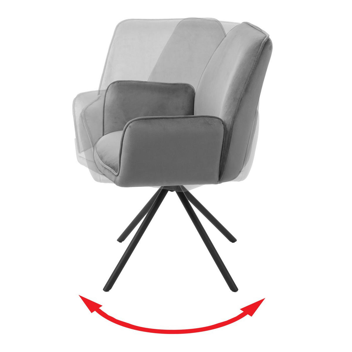 ESSZIMMERSTUHL Anthrazit, Schwarz - Dunkelgrau/Anthrazit, Textil (60/86/60cm) - MCW