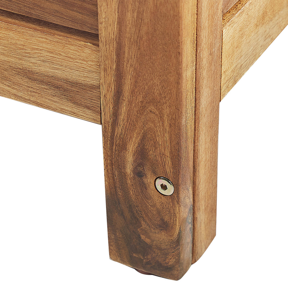 ÚLOŽNÝ BOX NA POLSTROVÁNÍ Akáciové dřevo světle hnědý 130/48 cm Riviera - světle hnědá, dřevo (130/64/48cm) - Beliani