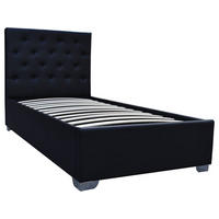 BETT tino Schwarz - Schwarz, Textil (190/90cm) - Habitat Garten